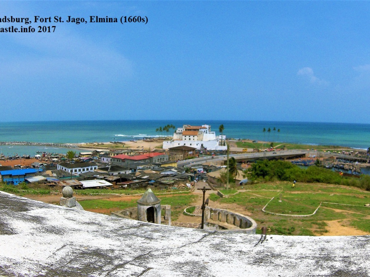 Dutch Fort St Jago, Elmina, Ghana, view to Elmina castle